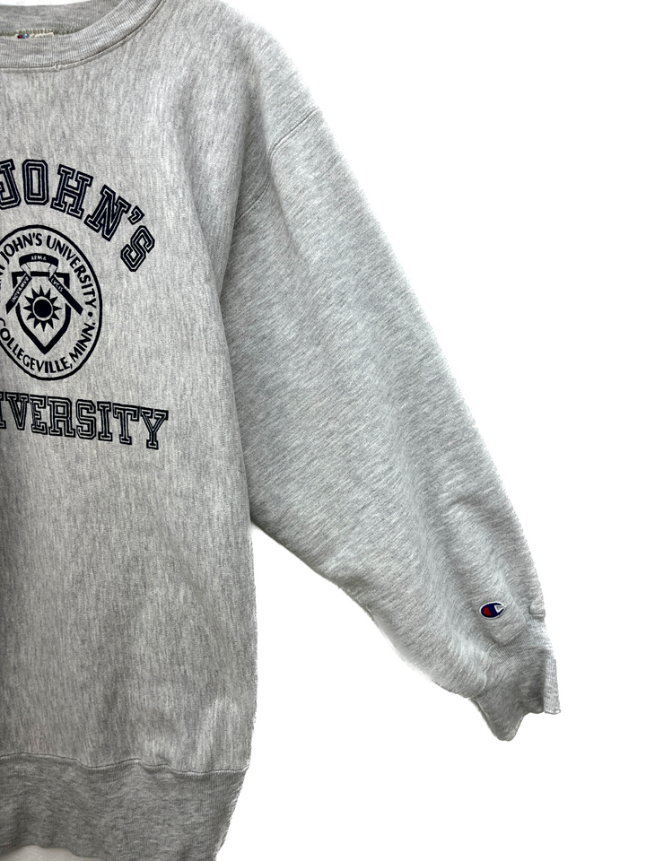 St. John's University Champion Reverse Weave Sweatshirt Size XL Gray 80s