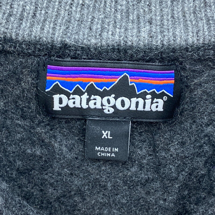 Vintage Patagonia Quarter Zip Gray Wool Pullover Sweater Jacket Size XL