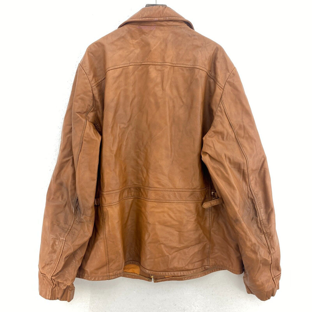 Vintage Bonds Brown Leather Full Zip Jacket Size L