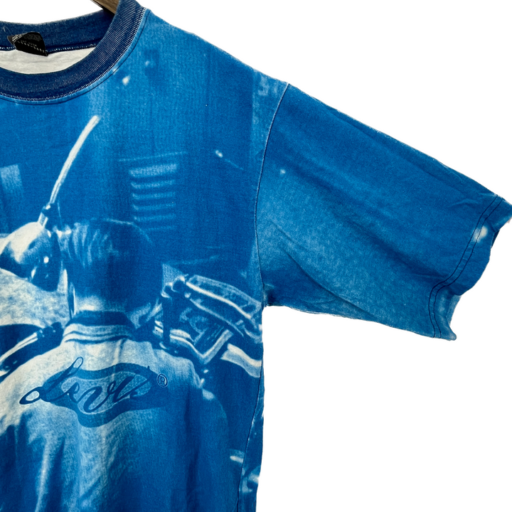 Vintage Levi's Cyanotype Print All Over Print Blue T-shirt Size L