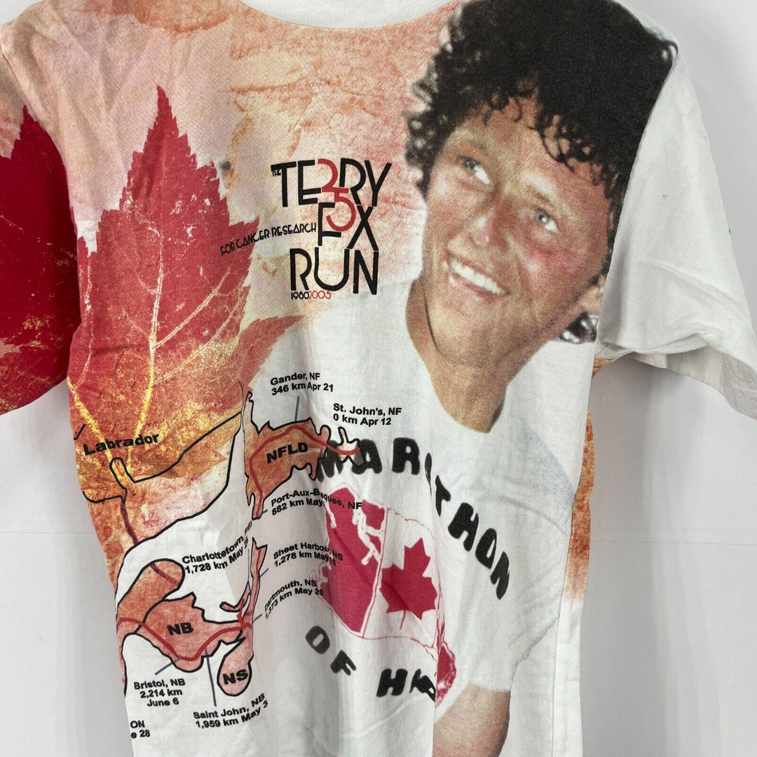 2005 Terry Fox All Over Graphic 25 Years Canadian Hero T Shirt AOP VTG Size S