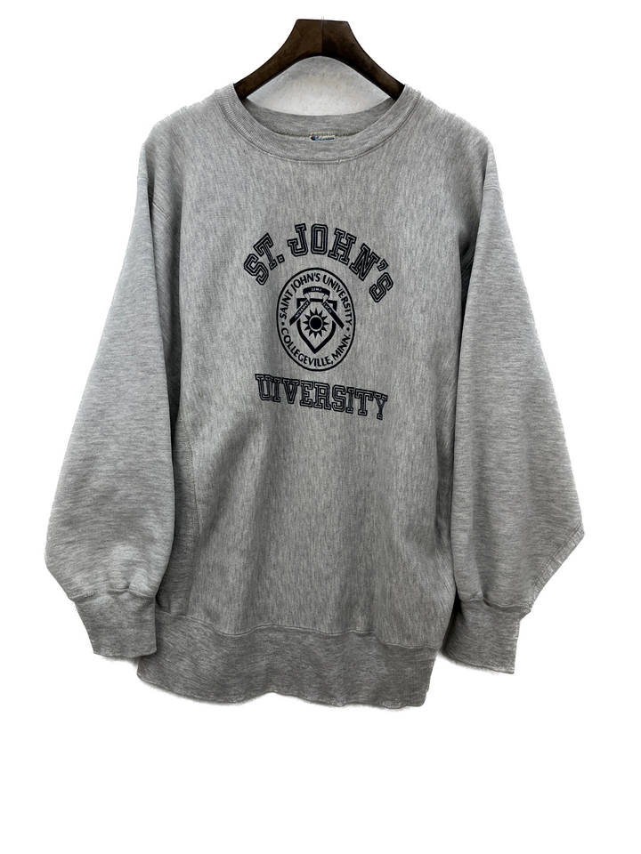 St. John's University Champion Reverse Weave Sweatshirt Size XL Gray 80s