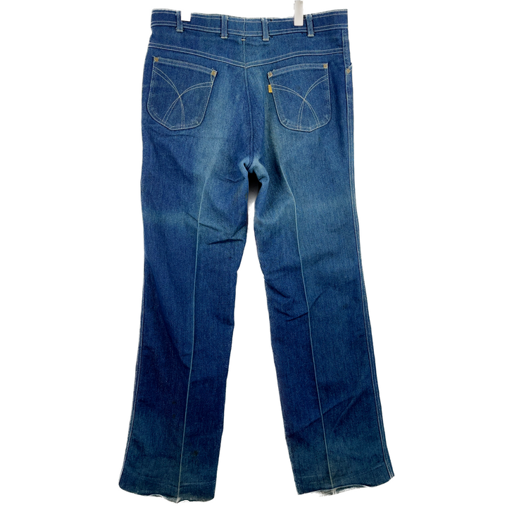 Vintage Levi Strauss Yellow Tab Blue Denim Jeans Size 36 Bell Bottom