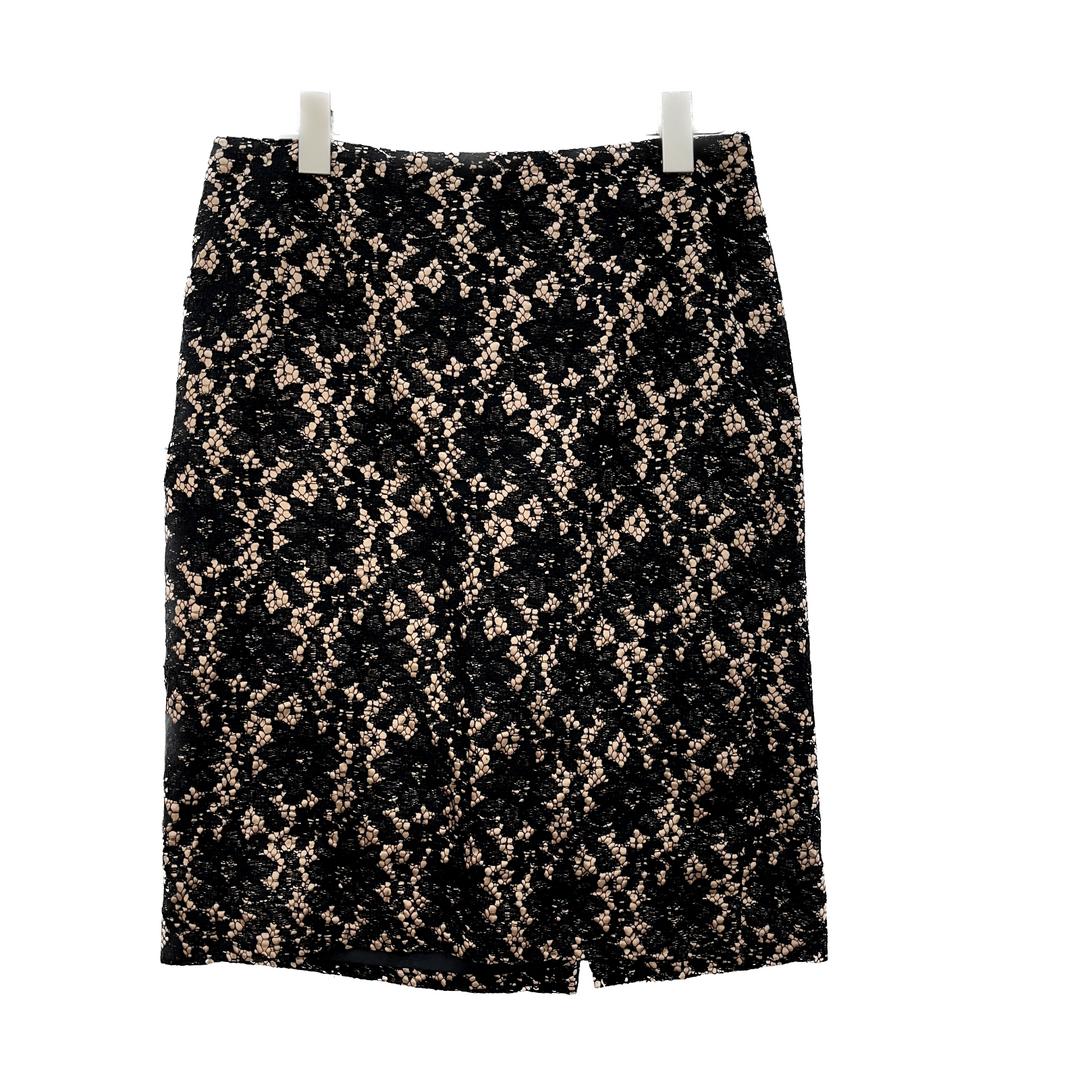 Talbots Petites Lace Black Pencil Skirt Size 4P