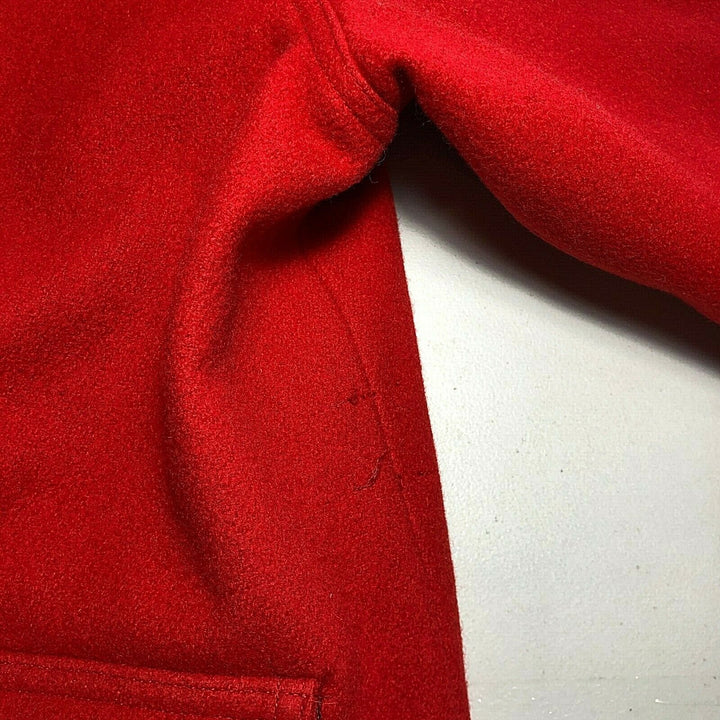 North Legend Vintage Mid Length Wool Red Coat Size XL 90s