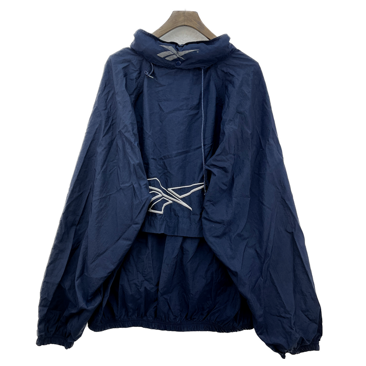 Vintage Reebok Logo Full Zip Navy Blue Lightweight Jacket Size L