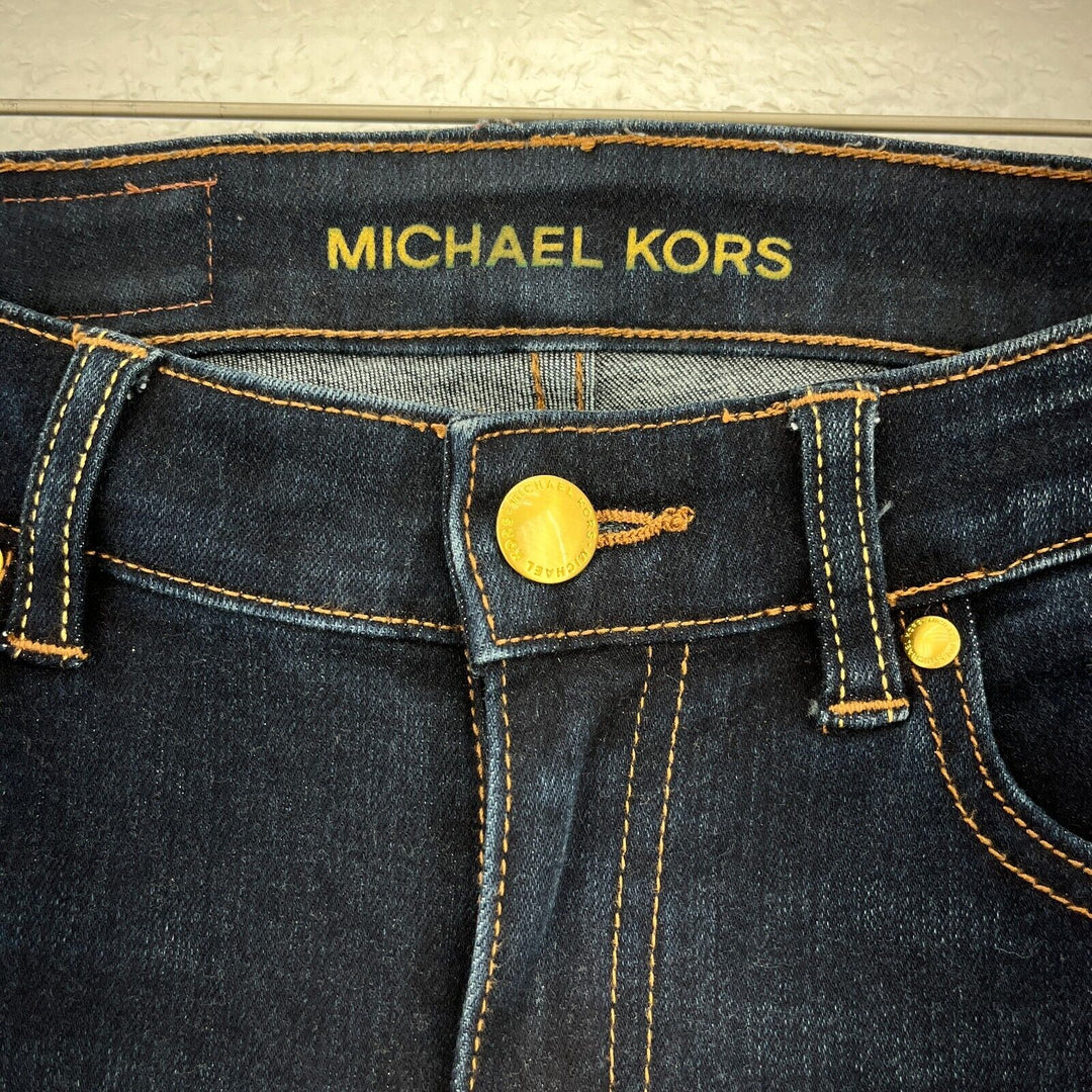 MICHAEL KORS Blue Dark Wash Izzy Cropped Skinny Jeans Size 2