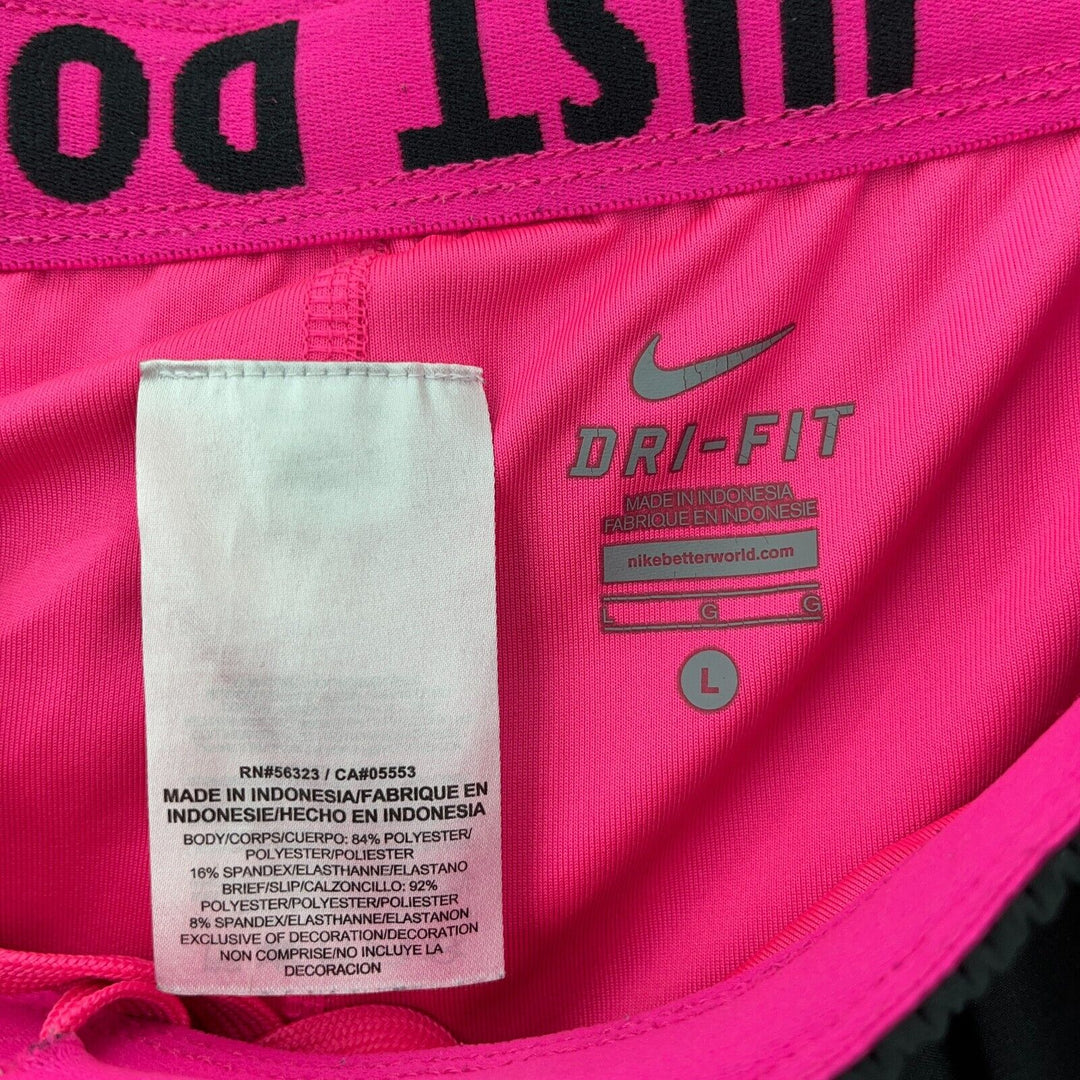 Nike Dri-Fit Swoosh Logo Black Mini Running Shorts Size L
