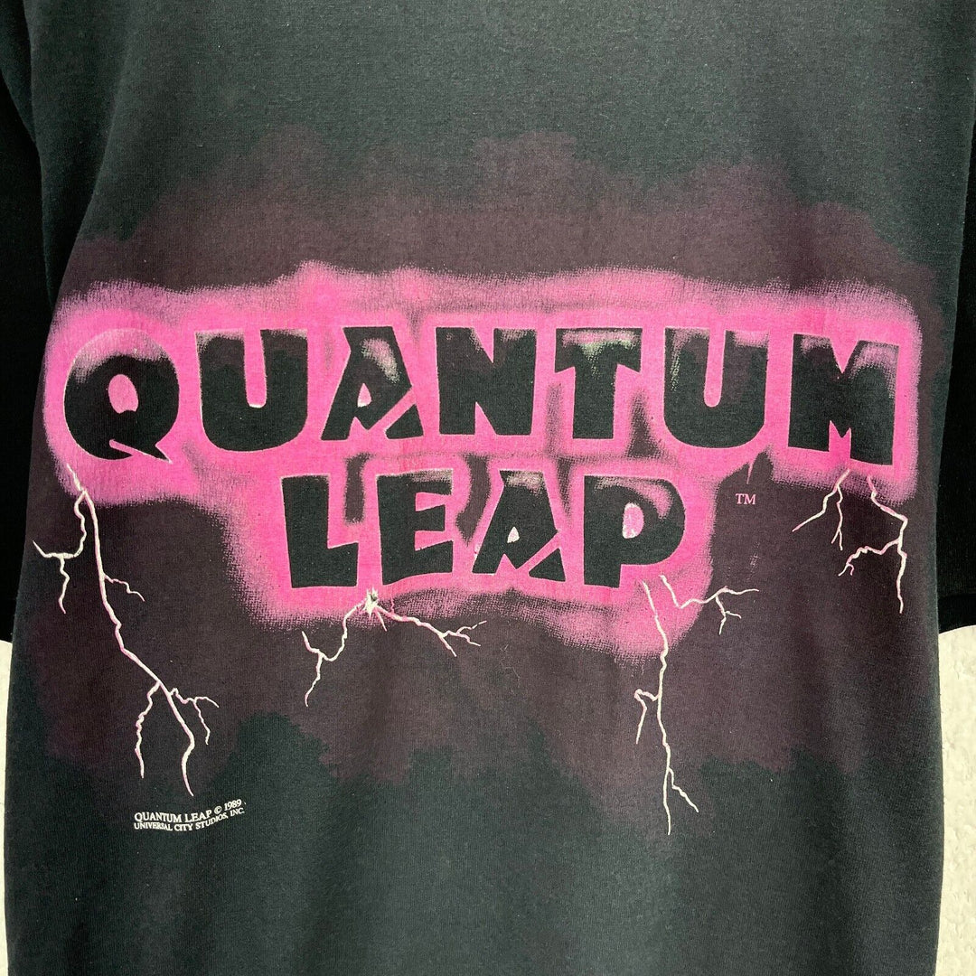 Vintage Quantum Leap 1989 Universal Studios Black T-shirt Size XL
