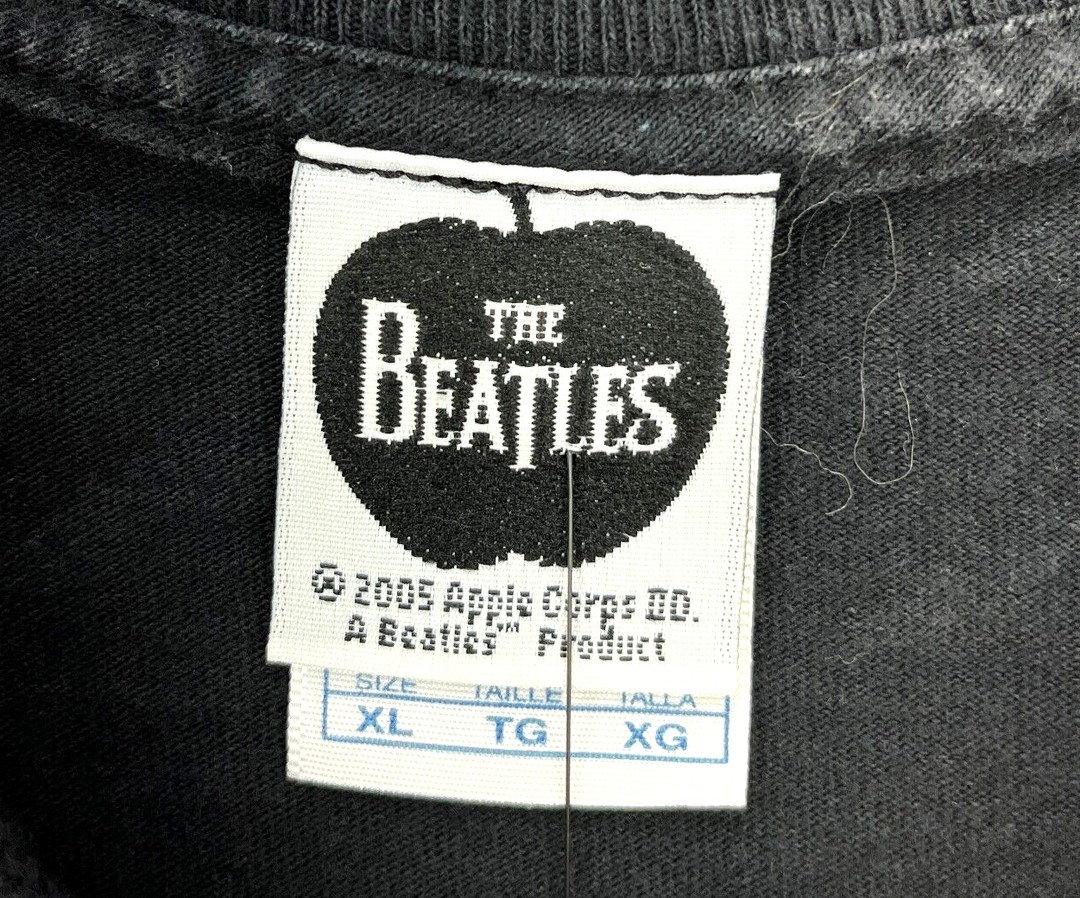 Vintage The Beatles Members Print Let It Be Rock Band T-shirt Black Size XL