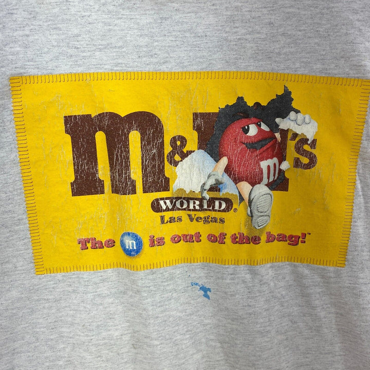 Vintage M&M Snack Candy Chocolate Gray T-shirt Size L