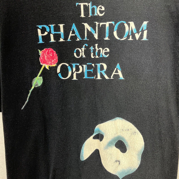 Vintage The Phantom Of The Opera Musical Black T-shirt Size L Single Stitch