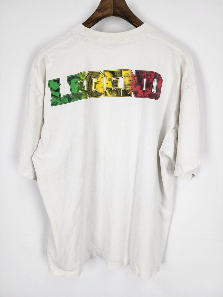 Vintage Bob Marley Reggae Legend Rasta Tee 80s White Size XL