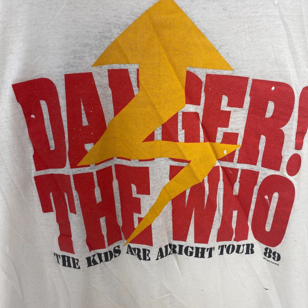 The Kids Are Alright Tour 89 Danger The Who White T-shirt Size S