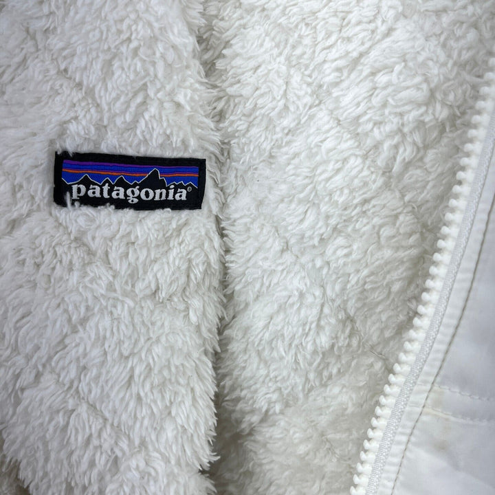 Women's Patagonia Full Zip Vintage White Fleece Vest Reversible Jacket Size M