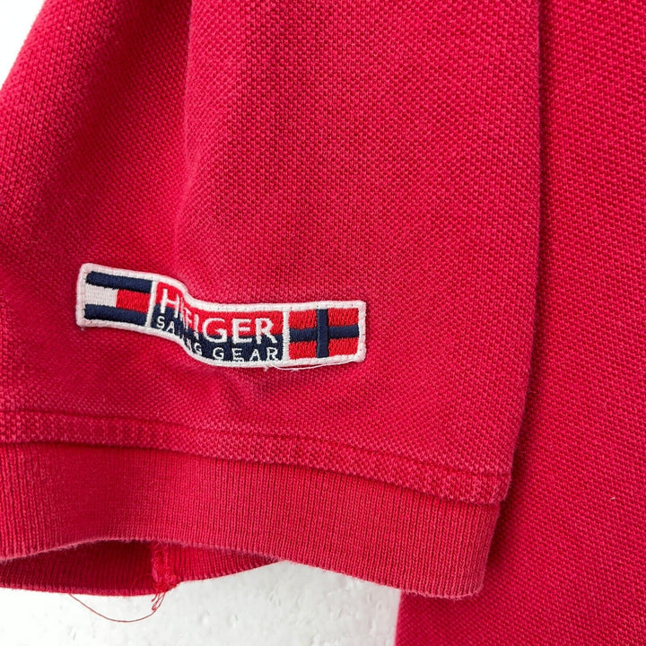 Vintage Tommy Hilfiger Authentic Sailing Gear Big Flag Red Polo Shirt Size XL