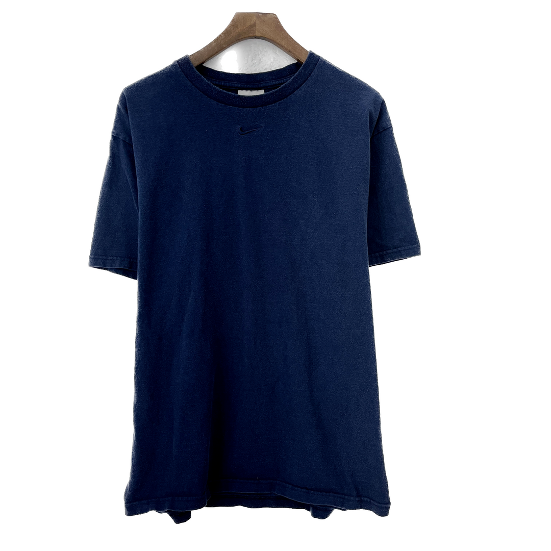 Vintage Nike Center Swoosh Embroidered Logo Blue T-shirt Size M