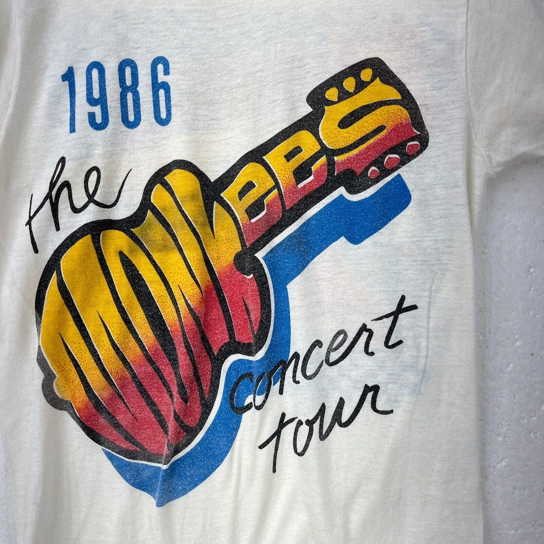 Vintage 1986 The Monkees American Rock Concert Tour White T-Shirt Size S