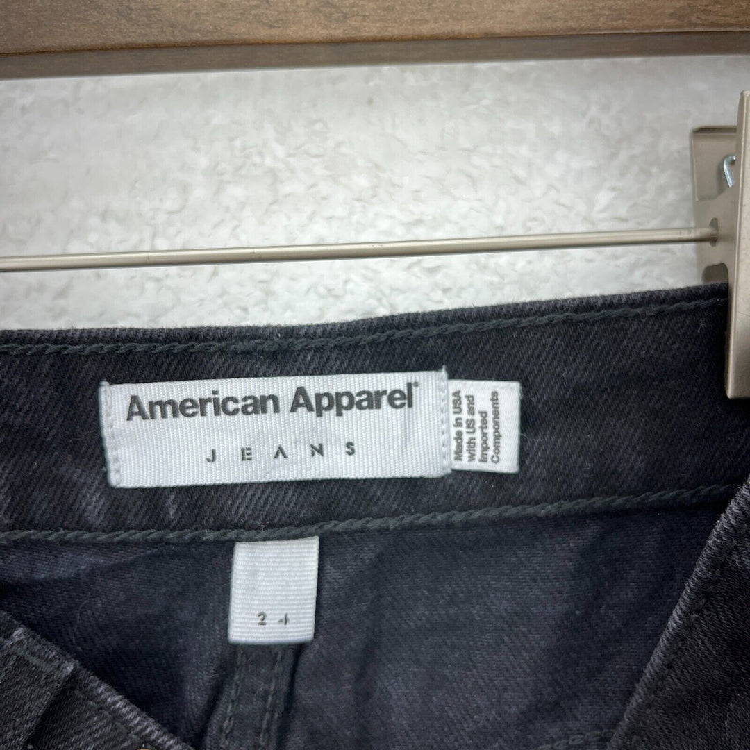 AMERICAN APPAREL High Rise Black Slim Fit Jeans Size 24