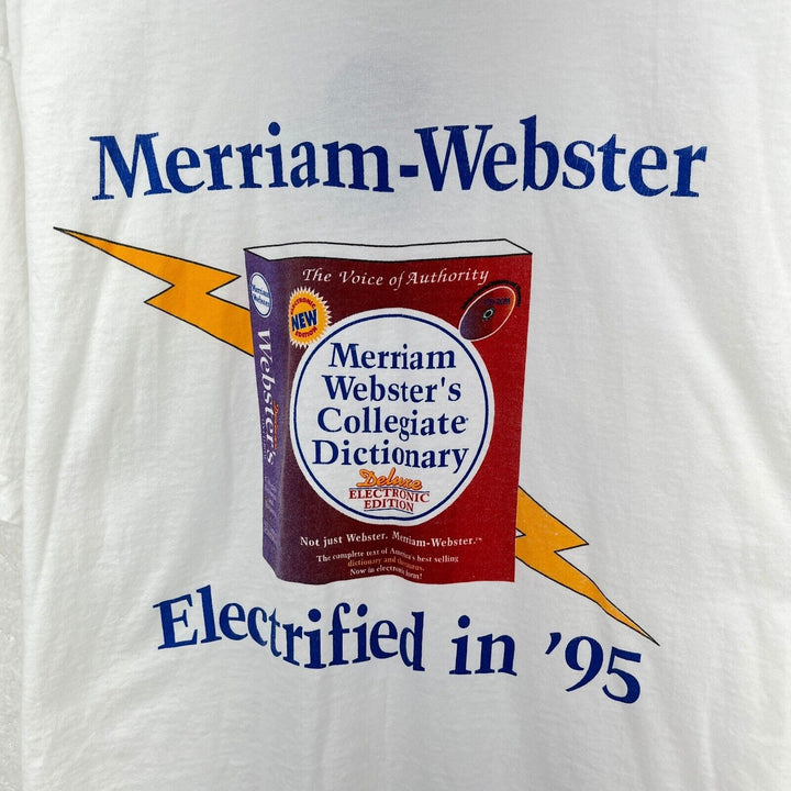 Vintage Merriam Webster Electrified 95 White T-shirt Size XL