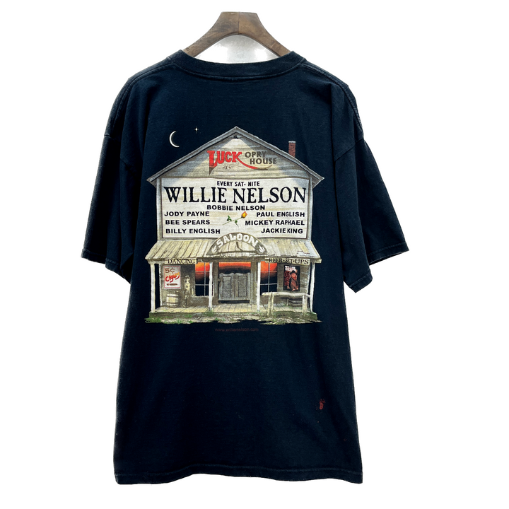 Willie Nelson One Night Only Vintage T-shirt Size L Black All Sport Country Tee