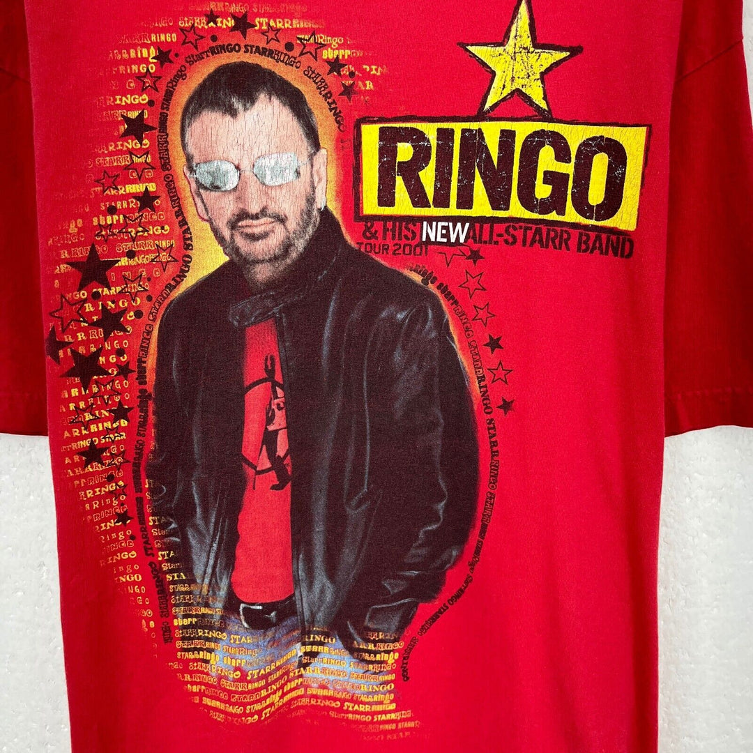 Vintage Ringo Starr His New All Star Band Red T-shirt Size XL