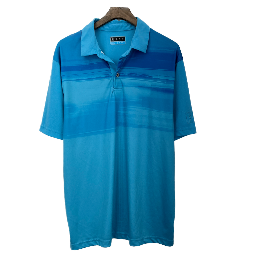PGA Tour Blue Golf Polo Shirt Size M