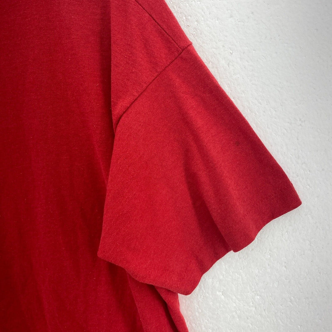 Vintage Enjoy Coca Cola Promo Print Red T-shirt Size XL Single Stitch