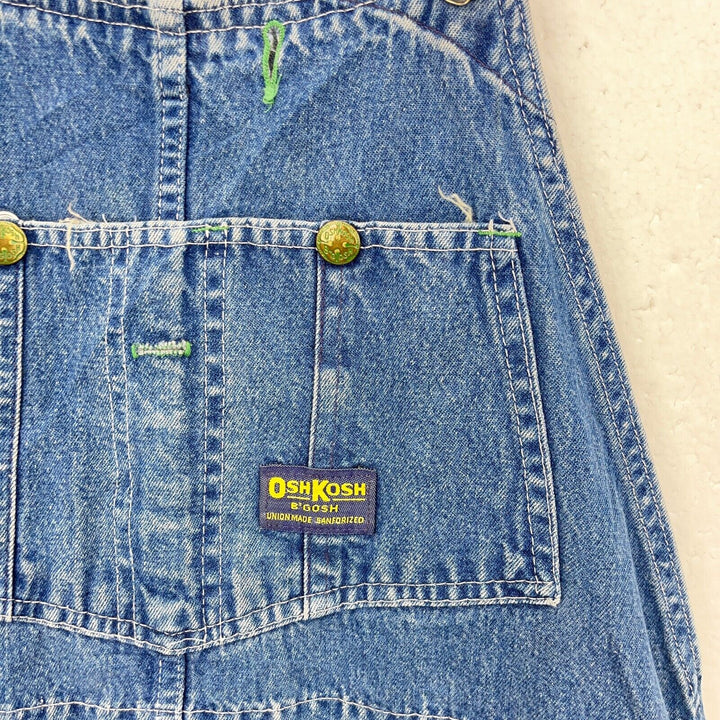 Vintage Oshkosh Romper Overalls Medium Wash Blue Denim Jeans Size 36 x 32