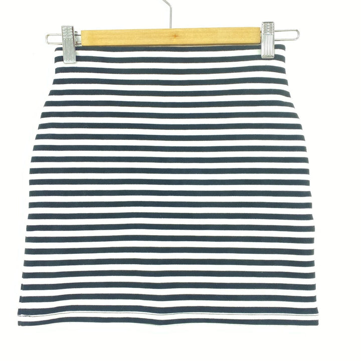 ARITZIA Black and White Sunday Best Mini Striped Skirt