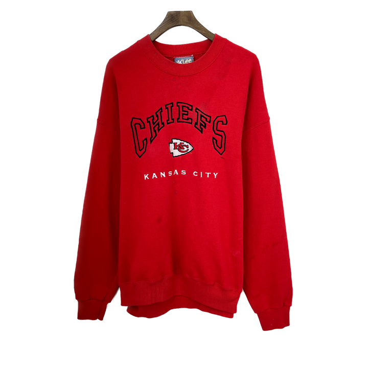 Vintage Lee Kansas Chiefs NFL Football Red Sweatshirt Size XL Crew Neck
