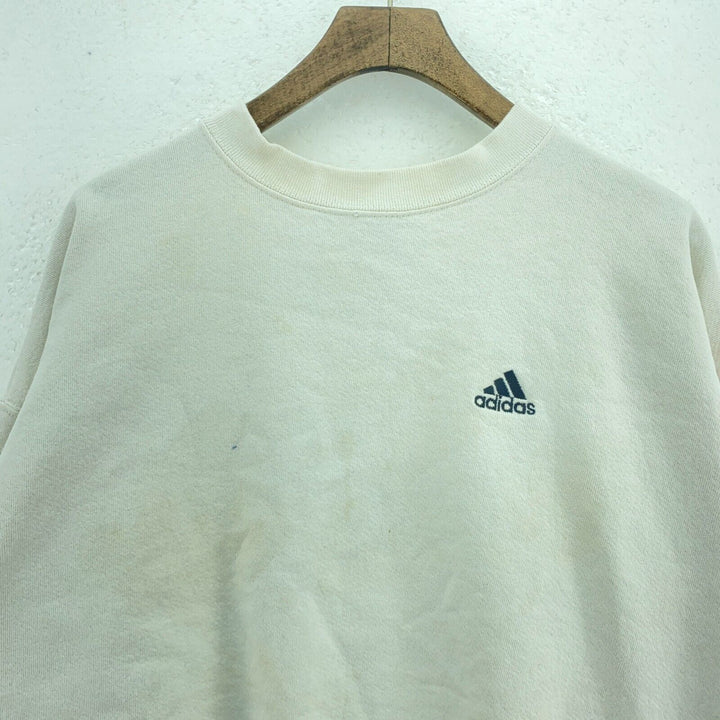 Adidas Crewneck Logo Oatmeal Sweatshirt Size L
