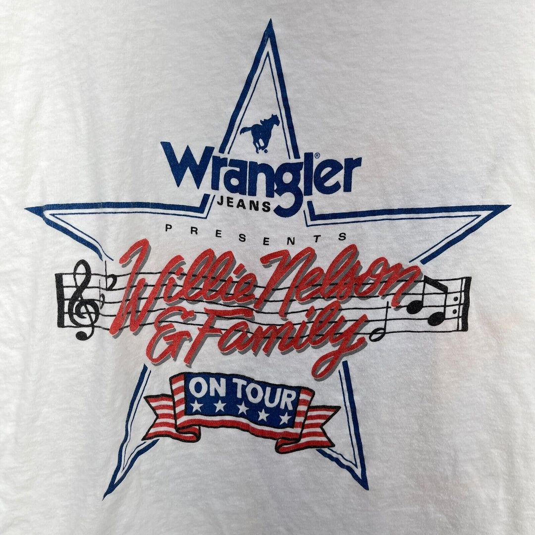 Vintage Willie Nelson 1984 On Tour White T-shirt Size 2XL