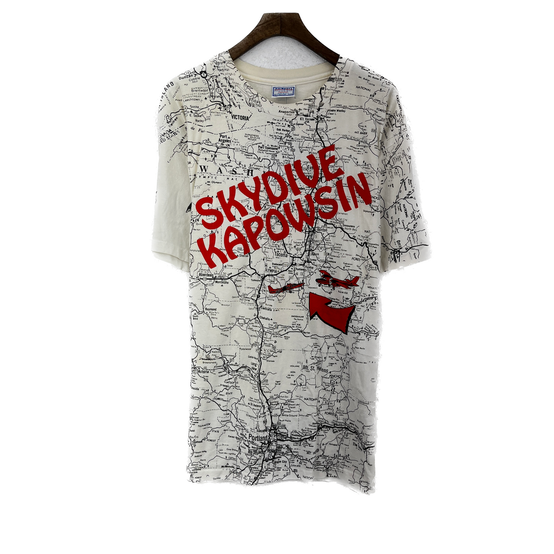 Kapowsin Skydiving Jump Center School Washington US AOP White T-shirt Size XL