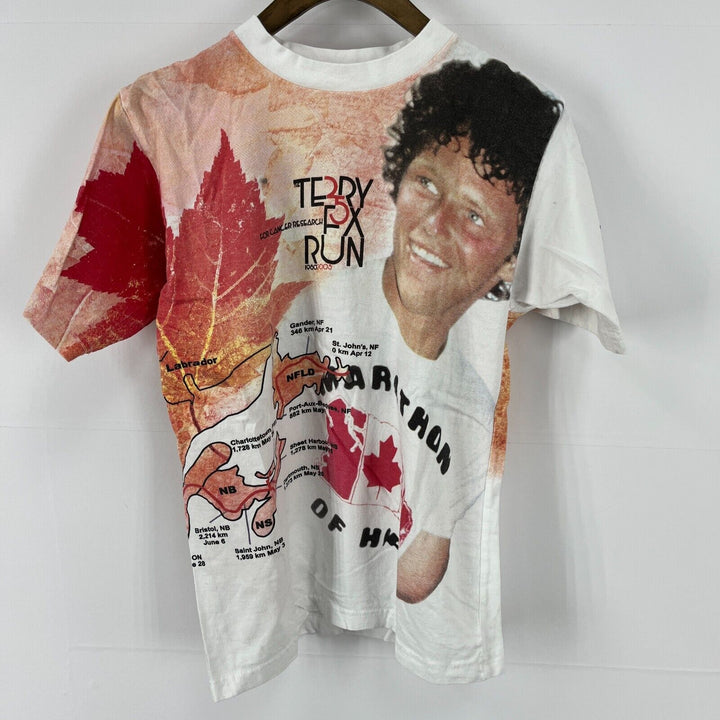 2005 Terry Fox All Over Graphic 25 Years Canadian Hero T Shirt AOP VTG Size S