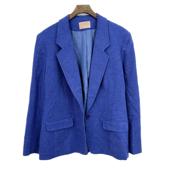 Vintage Pendleton Blue Wool Blazer Jacket Size 18 Women's