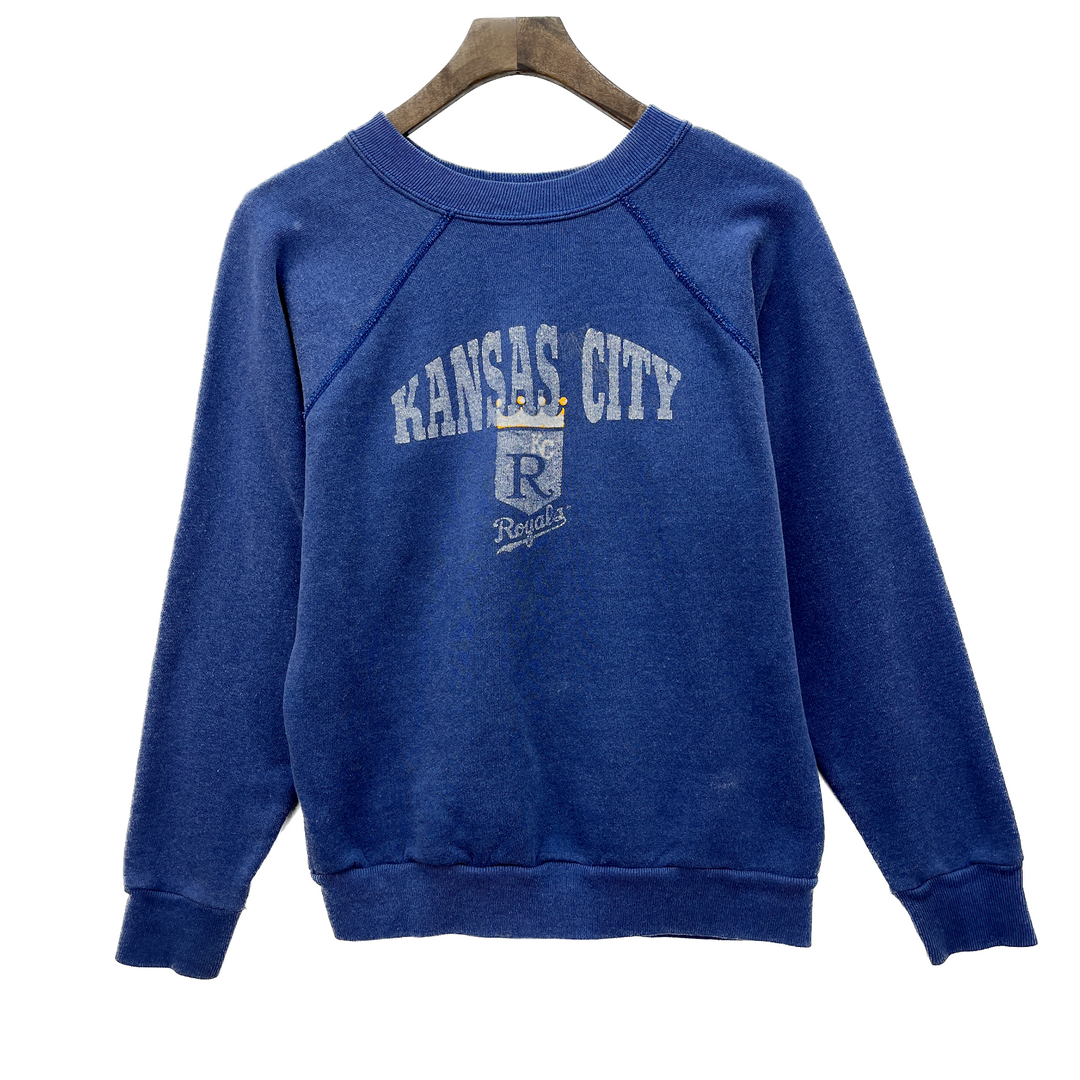 Kansas City Royals Baseball True Vintage Sweatshirt Size XL Blue MLB 80s