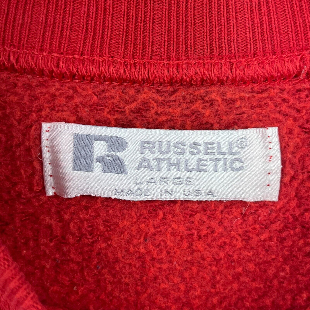 Vintage Russell Athletic Blank Red Sweatshirt Made in USA Size Large