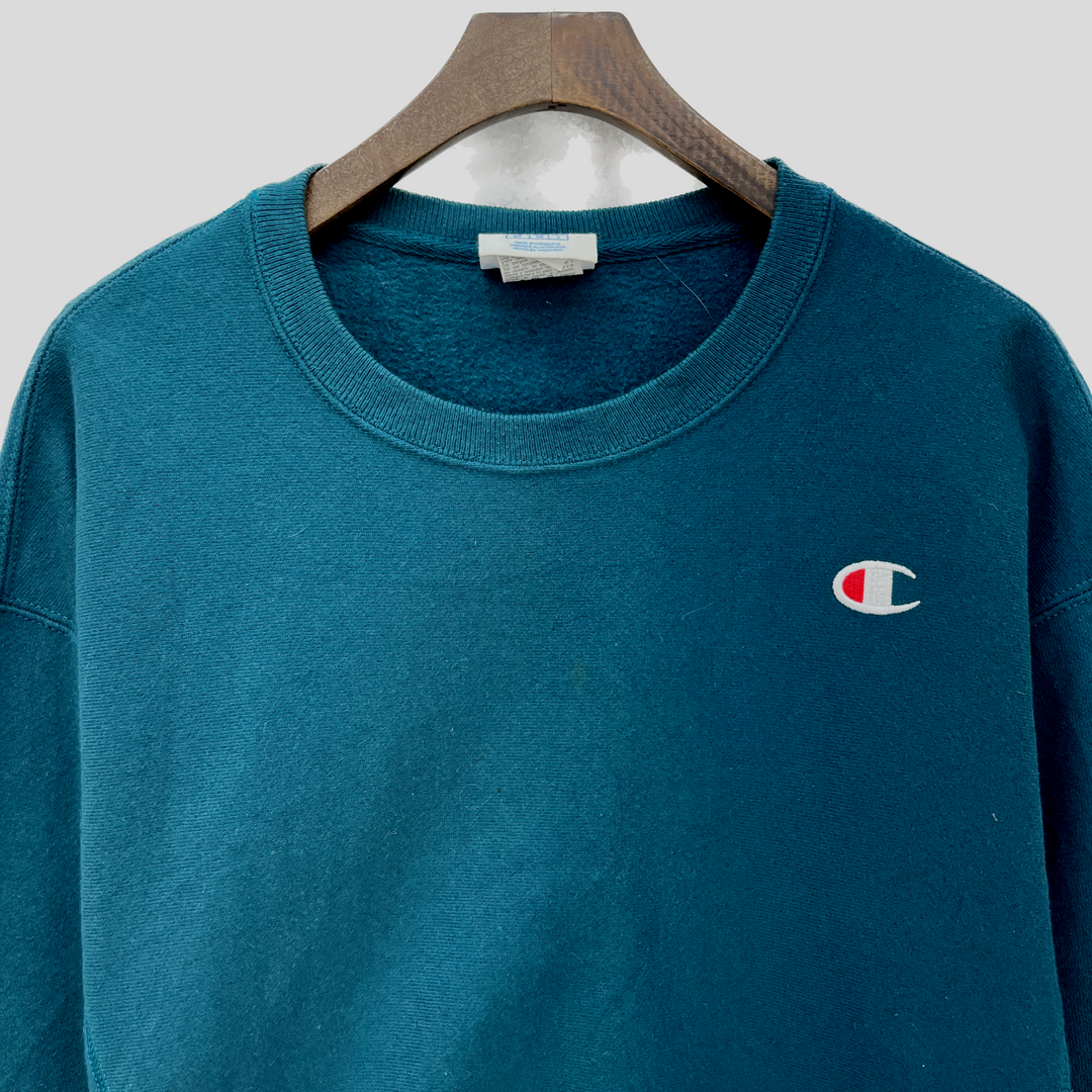 Champion Reverse Weave Vintage Sweatshirt Crewneck Size S Blue Embroidered 90s