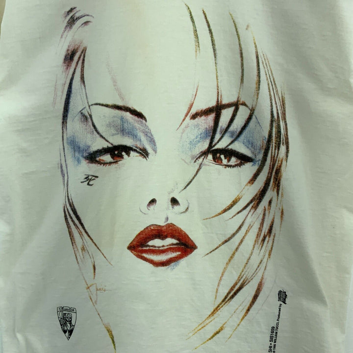 1995 William Tucci Graphic Novel White Vintage T-shirt Size M Single Stitch