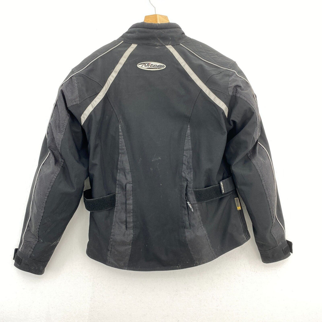 Nitro Racing Motorcycle Biker Jacket Size M Black With Armor & Liner