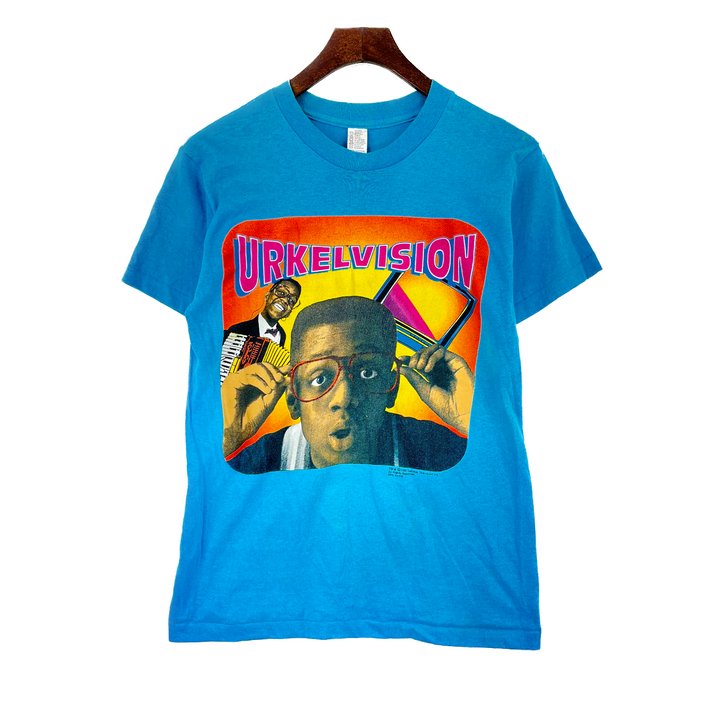 Vintage Urklevision Steve Urkle TV Show 1991 T-Shirt 90s Single Stich Blue L Kid