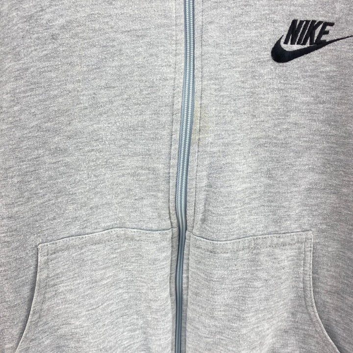 Vintage Nike 1980s Logo Embroidered Vest Jacket Size M Gray Full Zip Up