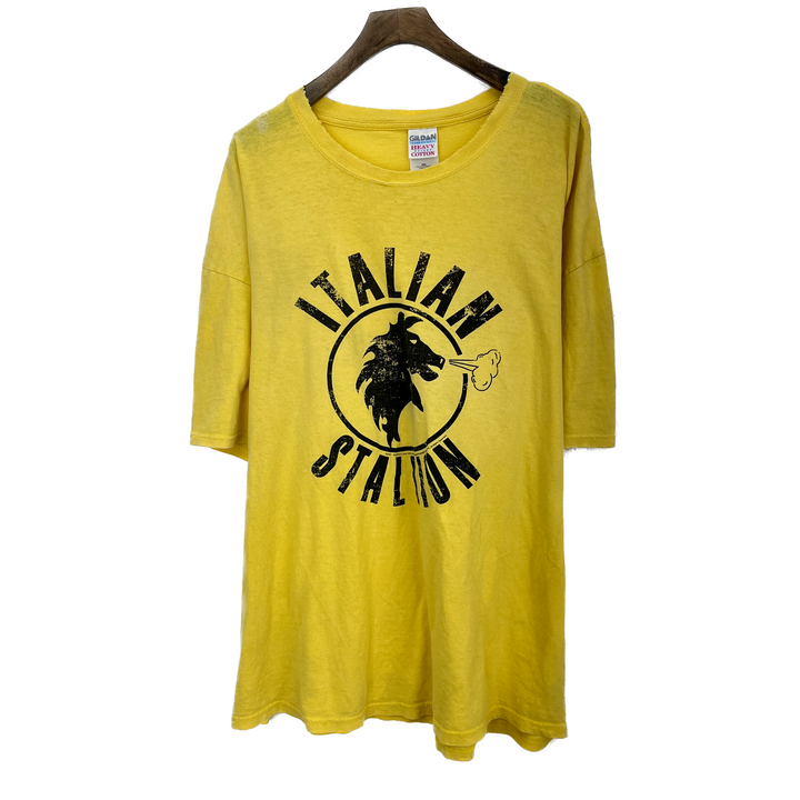 Vintage Italian Stallion Yellow T-shirt Size 2XL