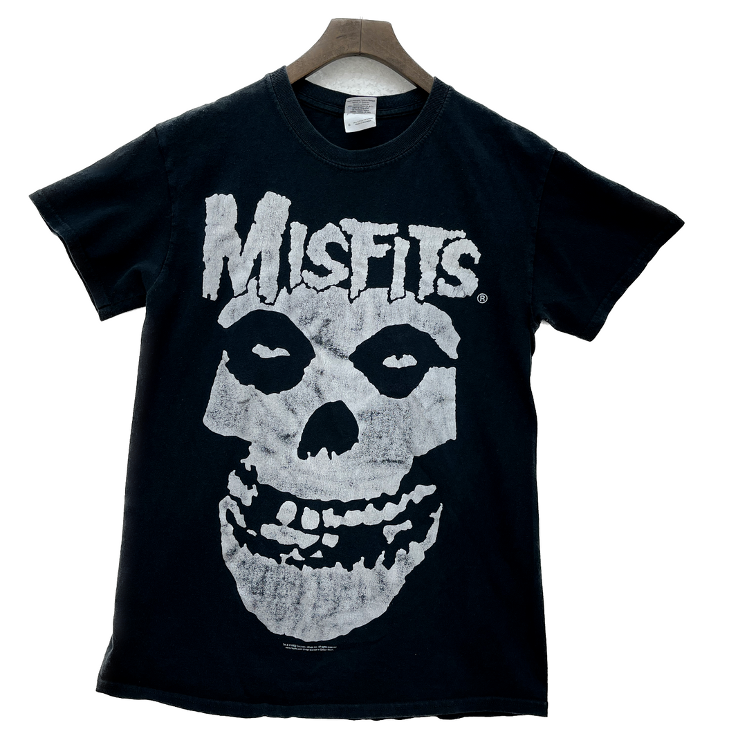 Vintage Misfits Skull Punk Rock Band Black T-shirt Size S