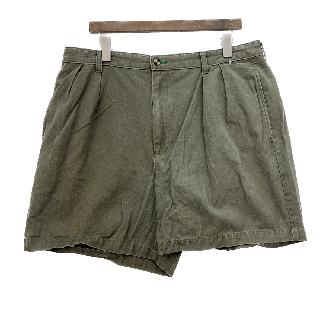 Vintage Tommy Hilfiger Green Pleated Shorts Size 38 Earth Tone