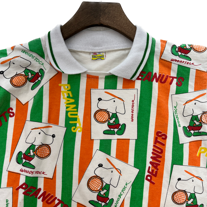 Vintage Peanuts Woodstock White Polo T-shirt Size S Kids