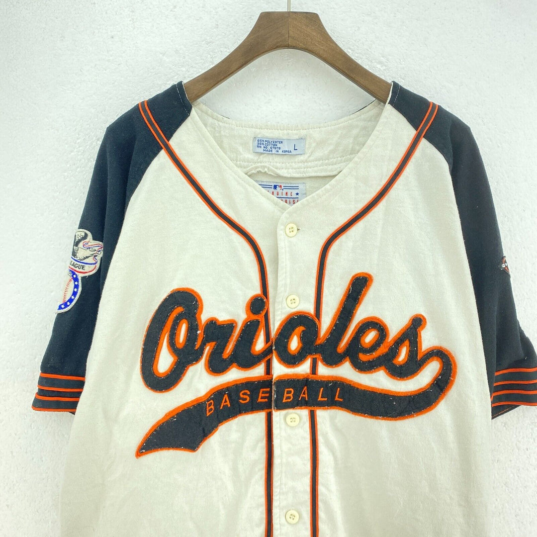 Vintage Starter Baltimore Orioles MLB Jersey Size L White Button Up