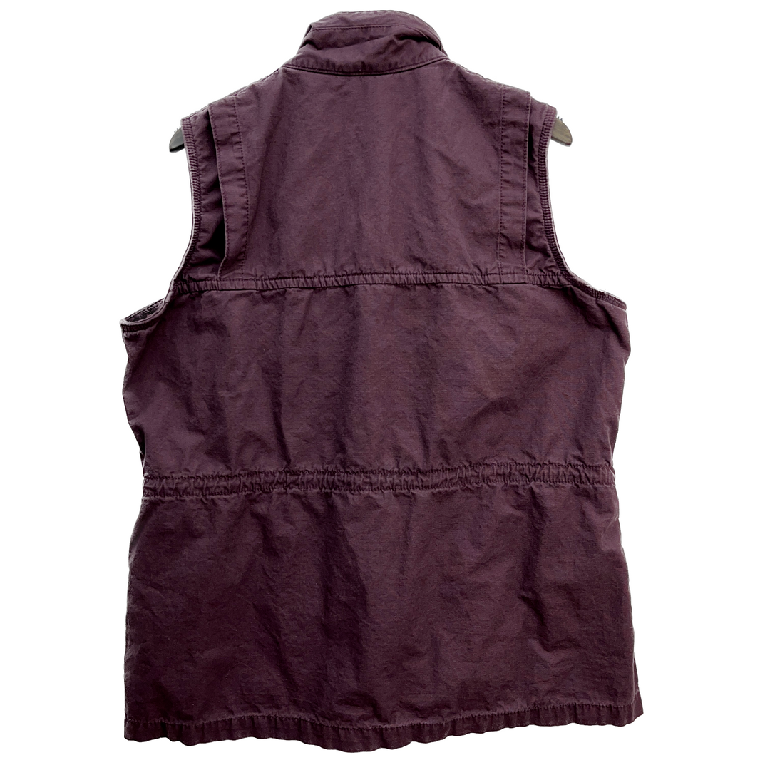 Vintage Carhartt Full Zip Logo Burgundy Purple Vest Jacket Size L