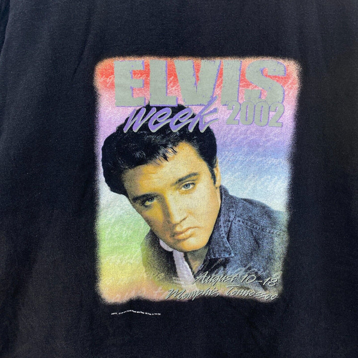 Vintage Elvis Presley Graceland Elvis Week 2002 Black T-shirt Size 4XL